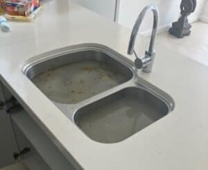 image of blocked sink